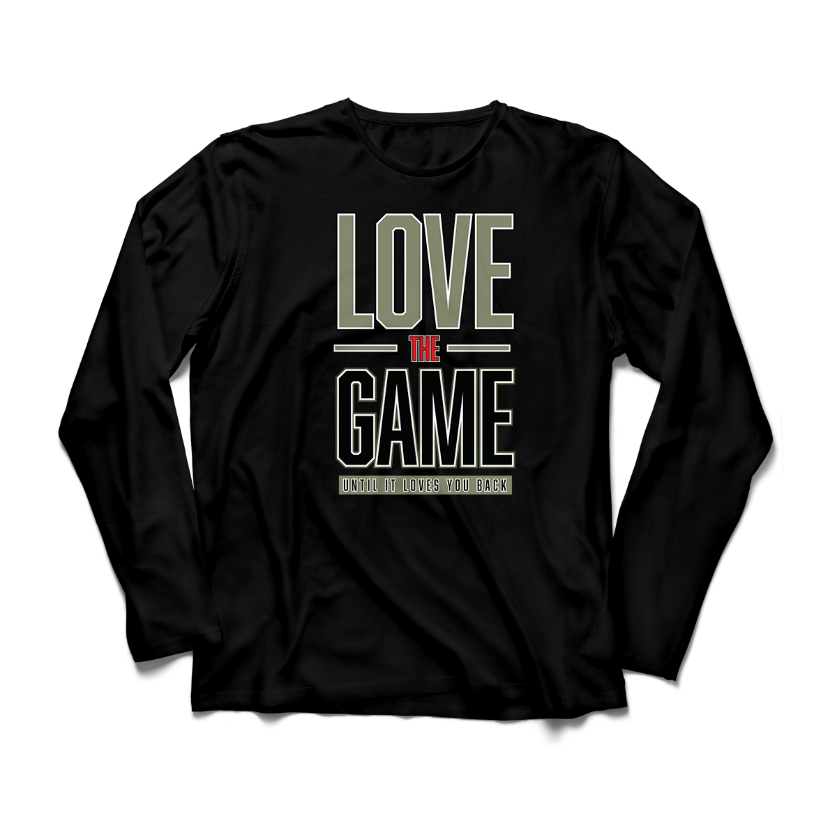 'Love The Game' in Medium Olive CW Men's Comfort Long Sleeve