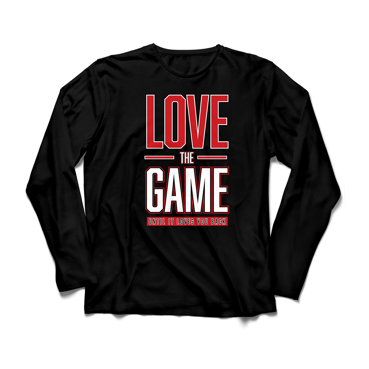 'Love The Game' in Gym Red CW Men's Comfort Long Sleeve