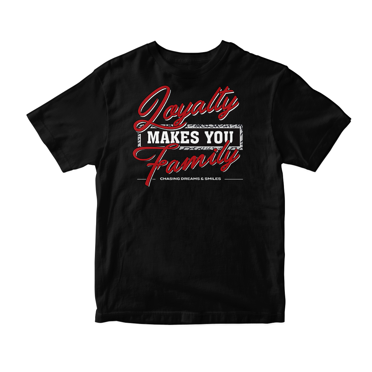 'Loyalty Makes You Family' in Red Cement CW Short Sleeve Tee