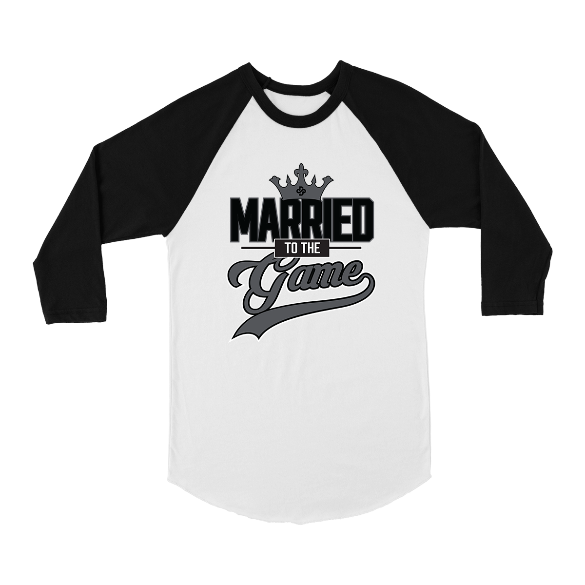 'Married To The Game' in Black Cat CW Comfort Baseball Tee