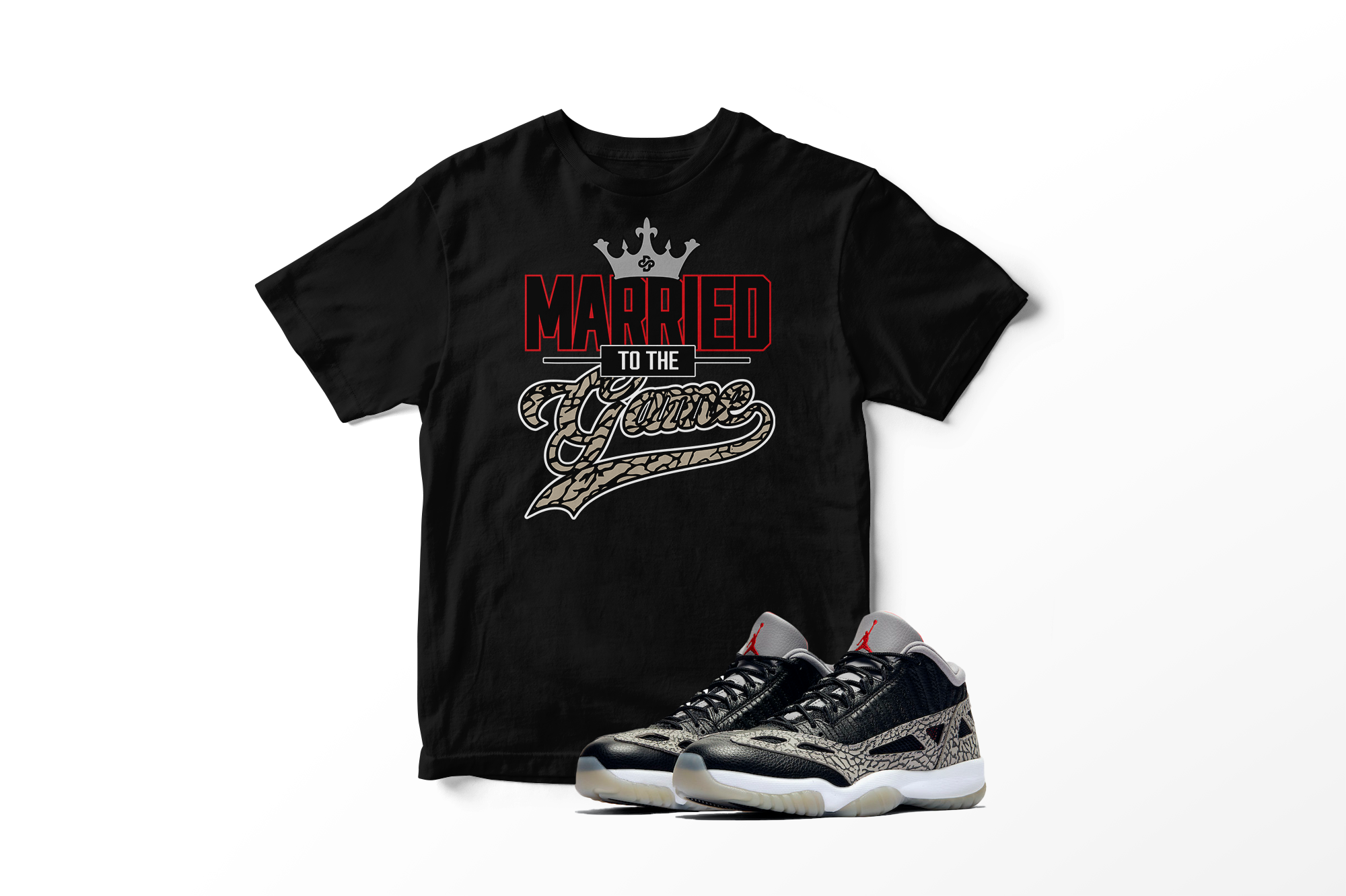 'Married To The Game' in Black Cement CW Short Sleeve Tee
