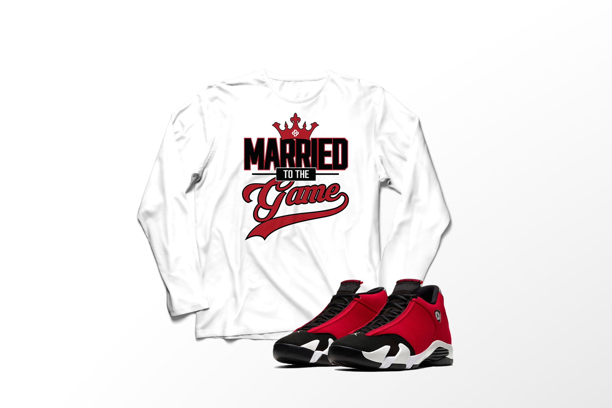'Married To The Game' in Gym Red 14 CW Men's Comfort Long Sleeve