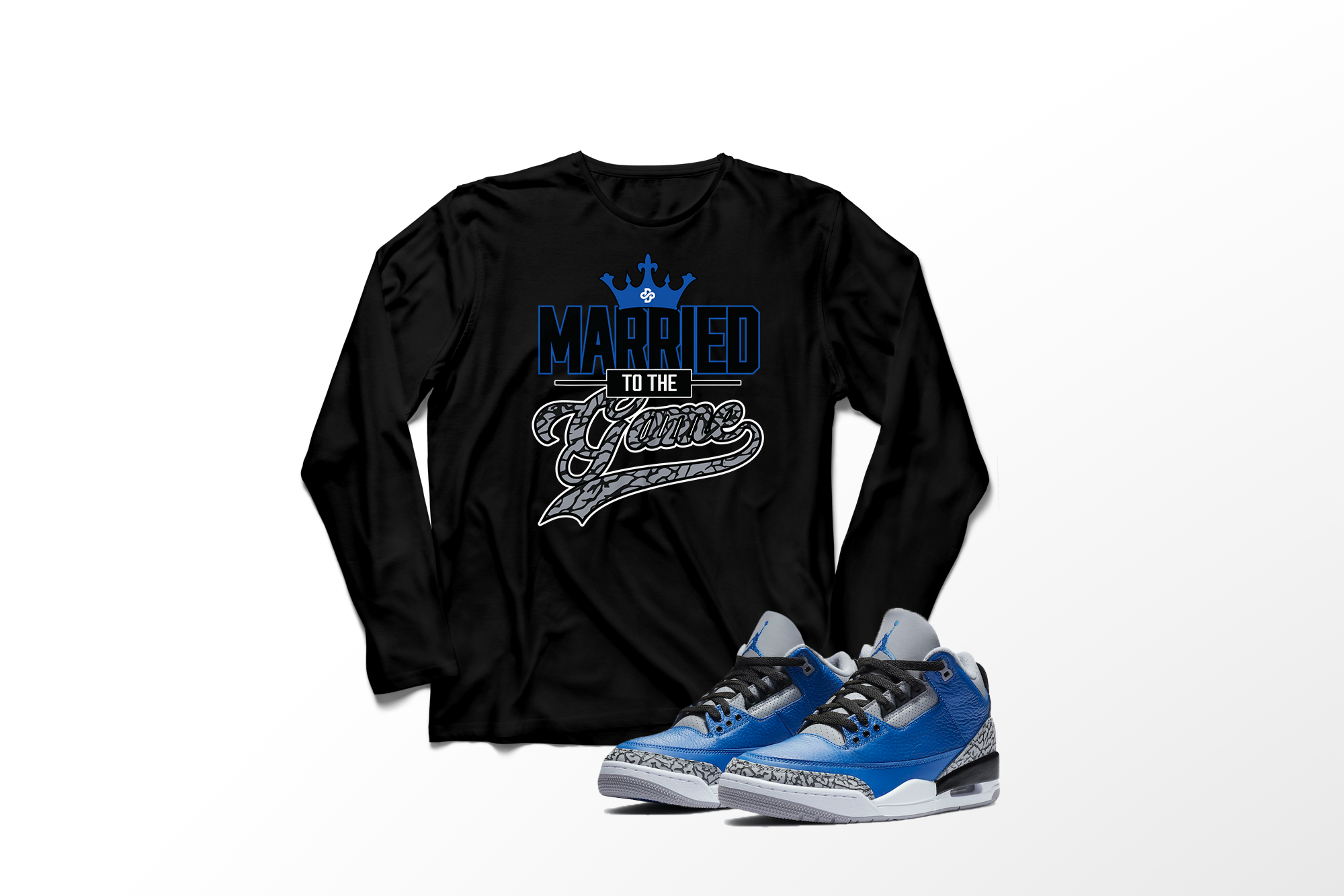 'Married To The Game' in Royal CW Men's Comfort Long Sleeve