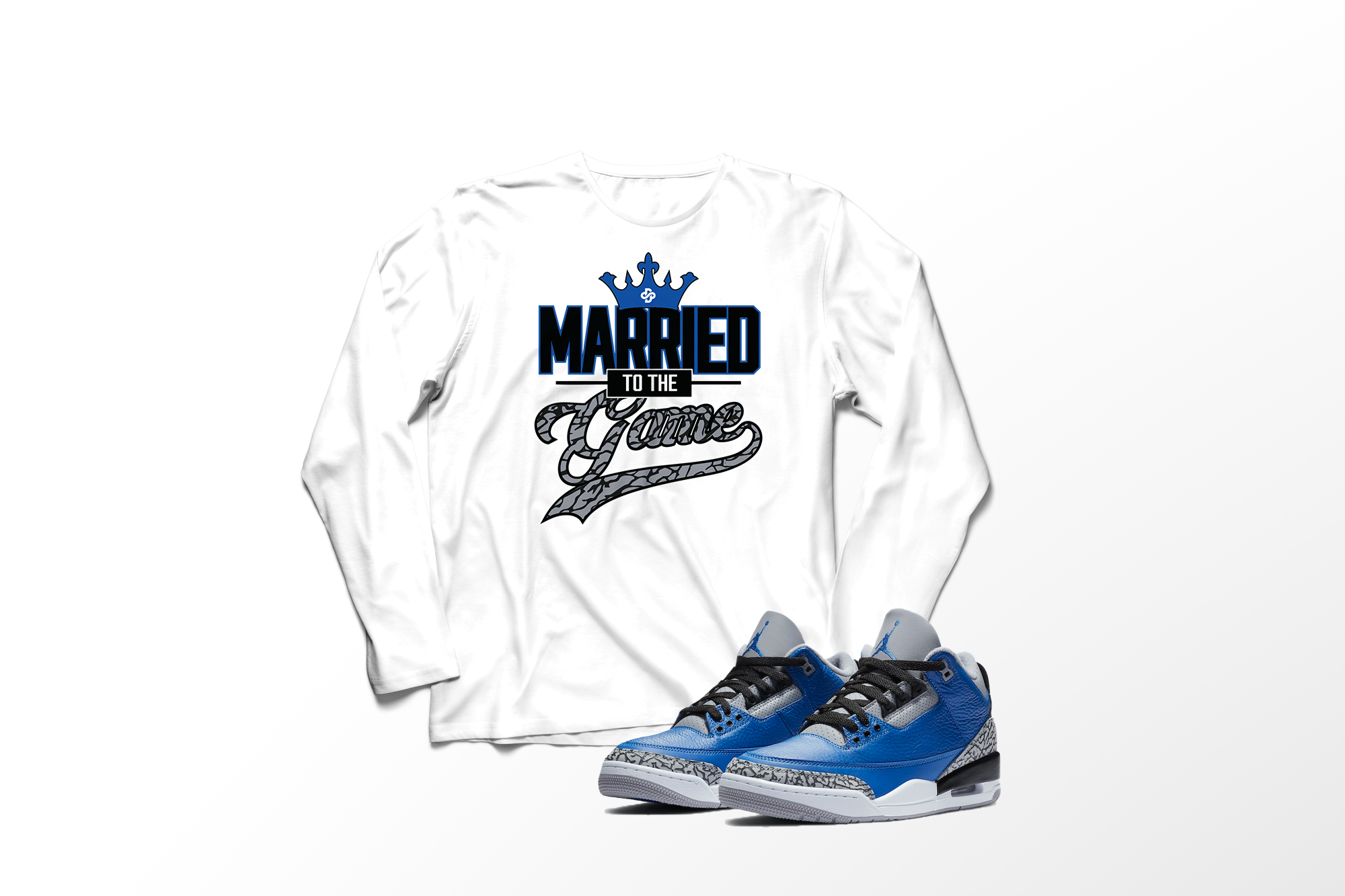 'Married To The Game' in Royal CW Men's Comfort Long Sleeve