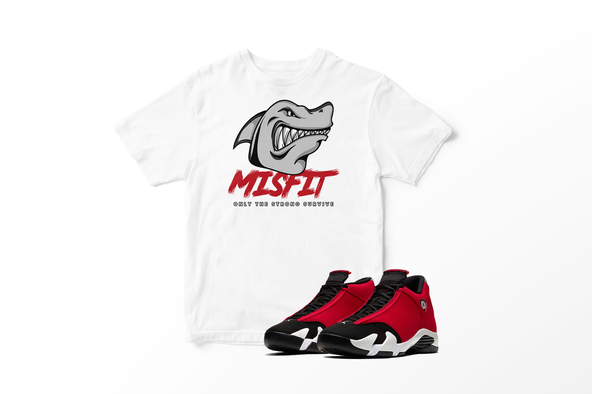 'Misfit Shark' in Gym Red 14 CW Short Sleeve Tee