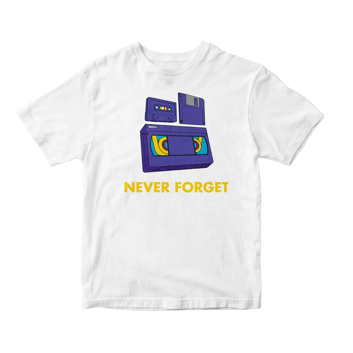 Never Forget in White Aqua CW Short Sleeve Tee