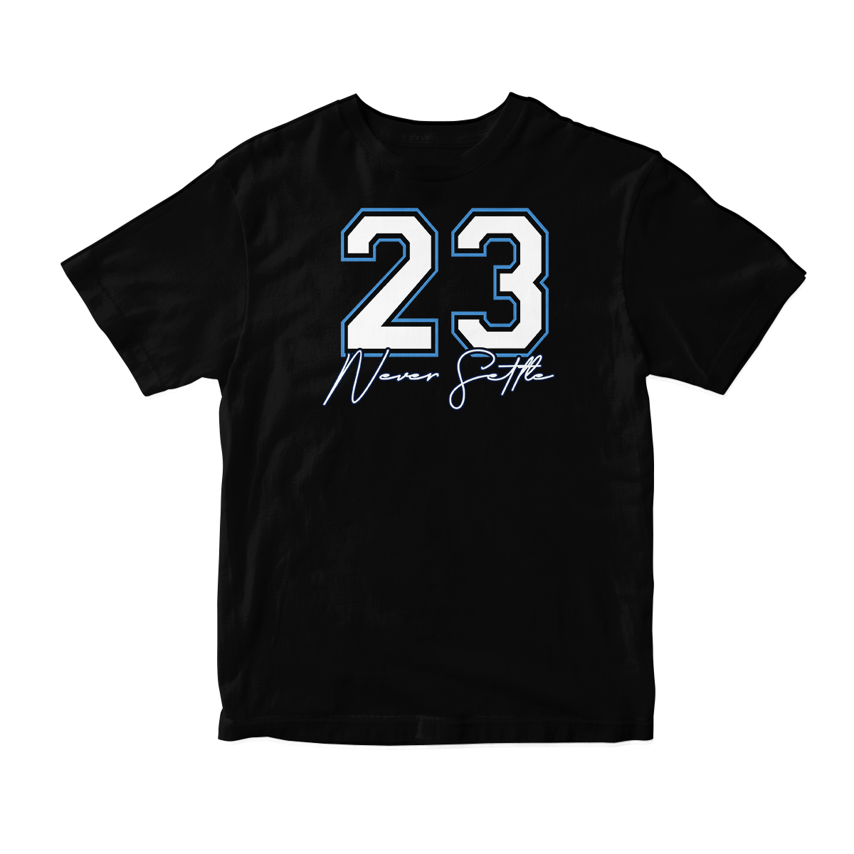 'Never Settle' in UNC CW Short Sleeve Tee