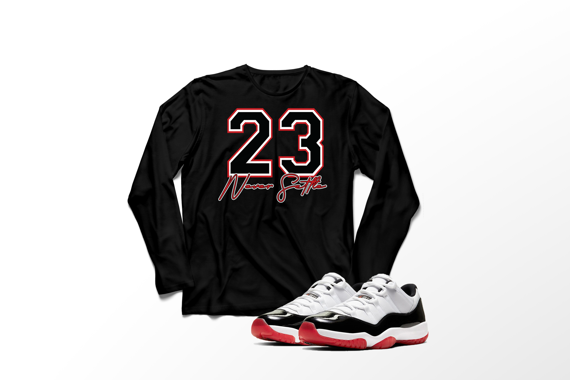 'Never Settle' in Concord Bred CW Men's Comfort Long Sleeve