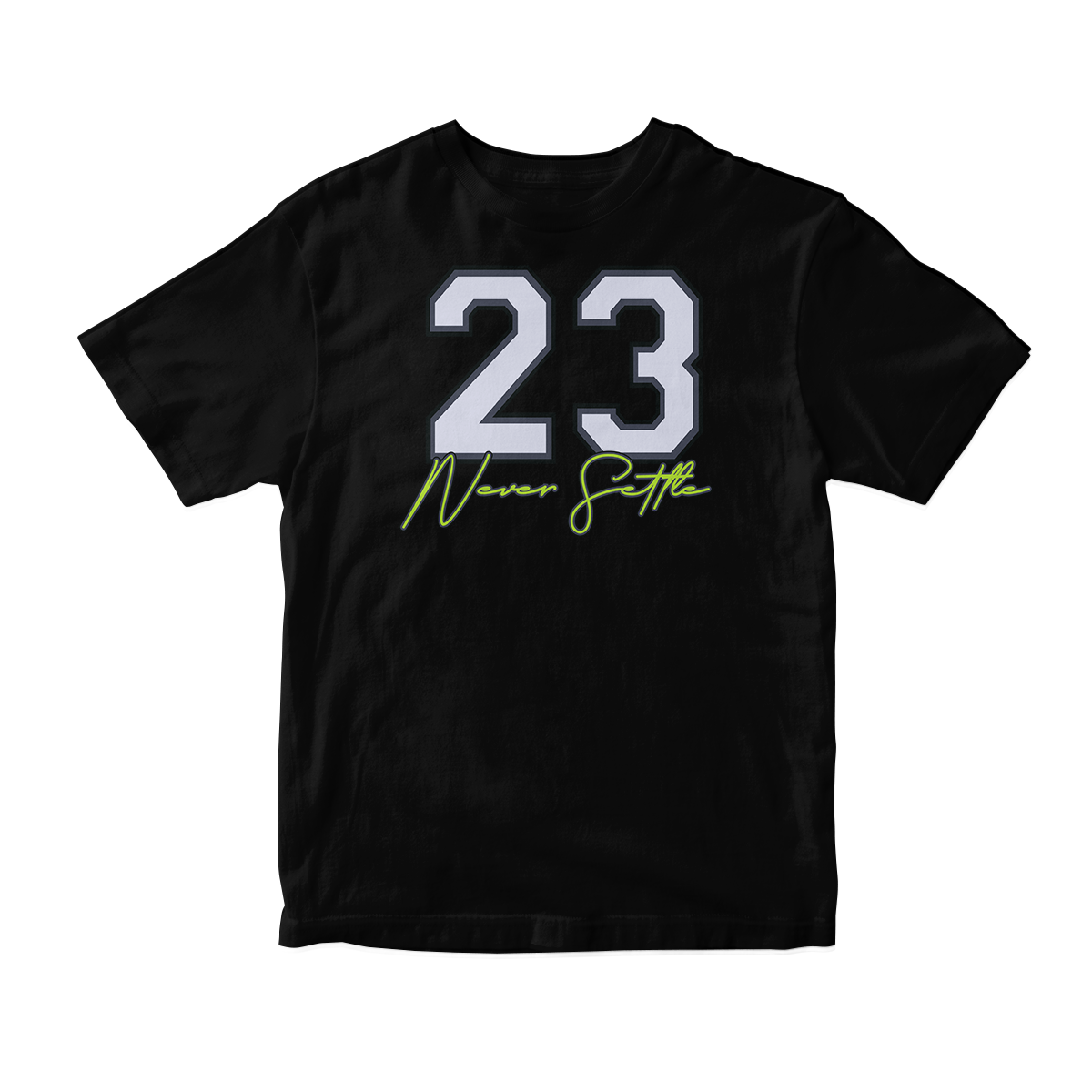 'Never Settle' in Neon 4 CW Short Sleeve Tee