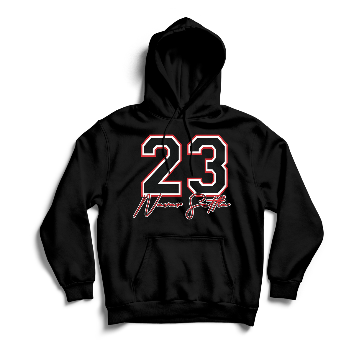 'Never Settle' in Bred 11 Unisex Pullover Hoodie