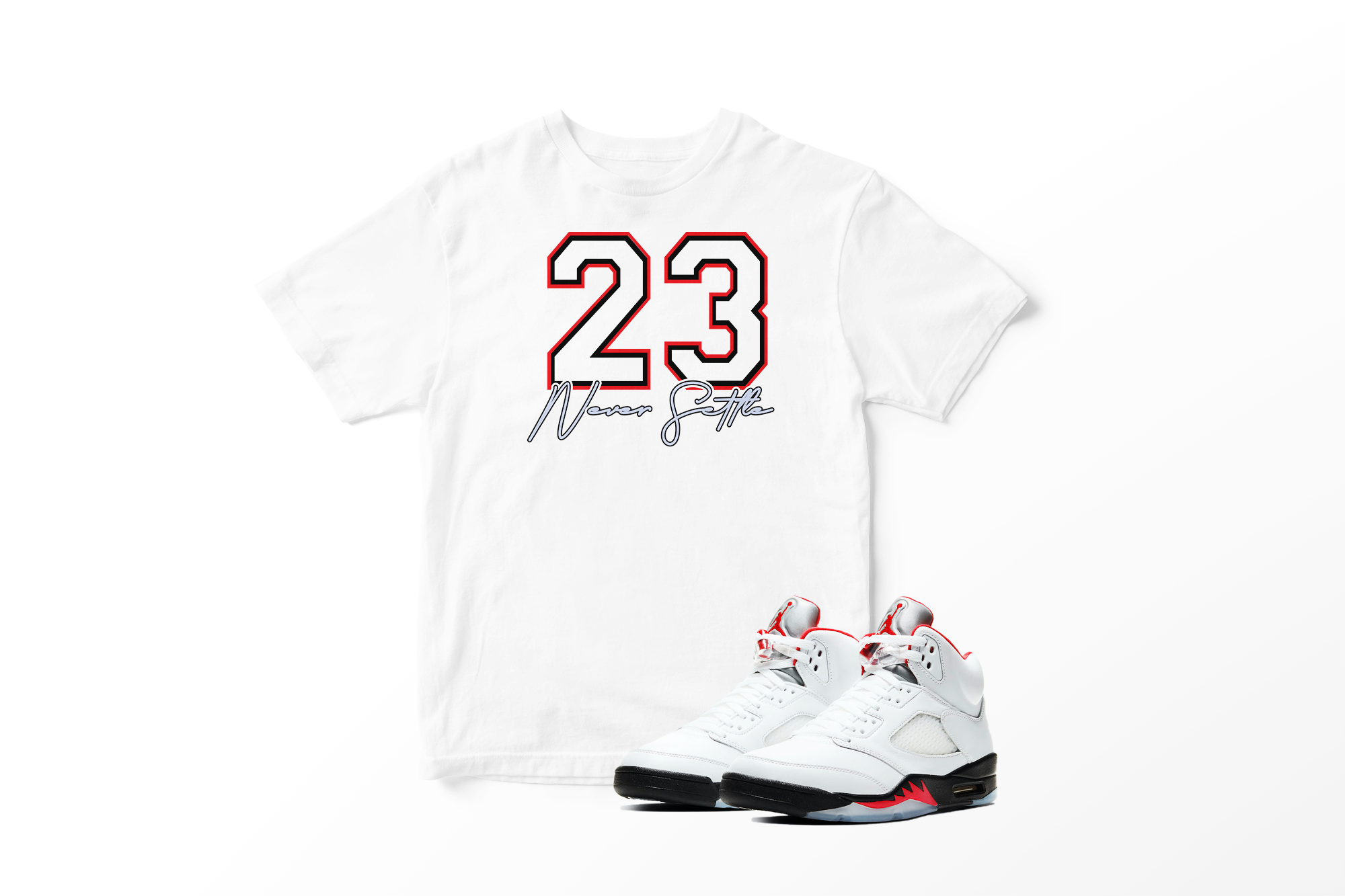 'Never Settle' in Fire Red CW Short Sleeve Tee