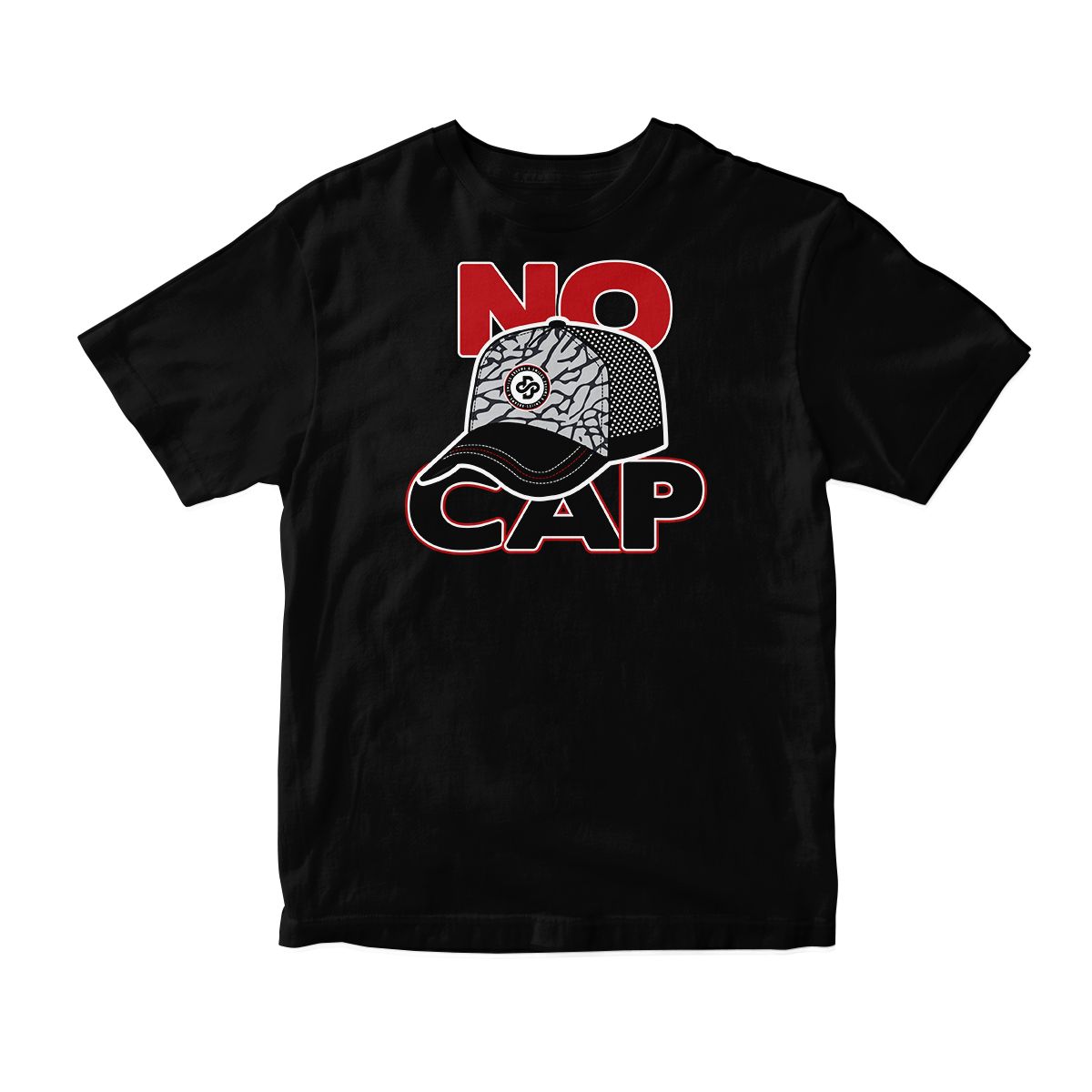 'No Cap' in Red Cement CW Short Sleeve Tee