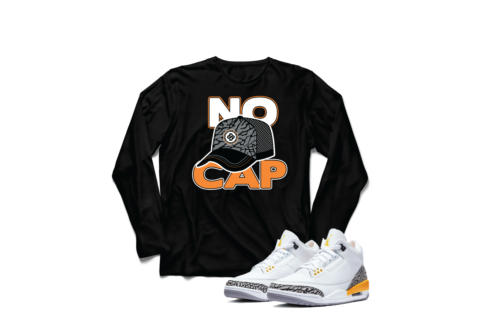 'No Cap' in Laser Orange CW Comfort Long Sleeve