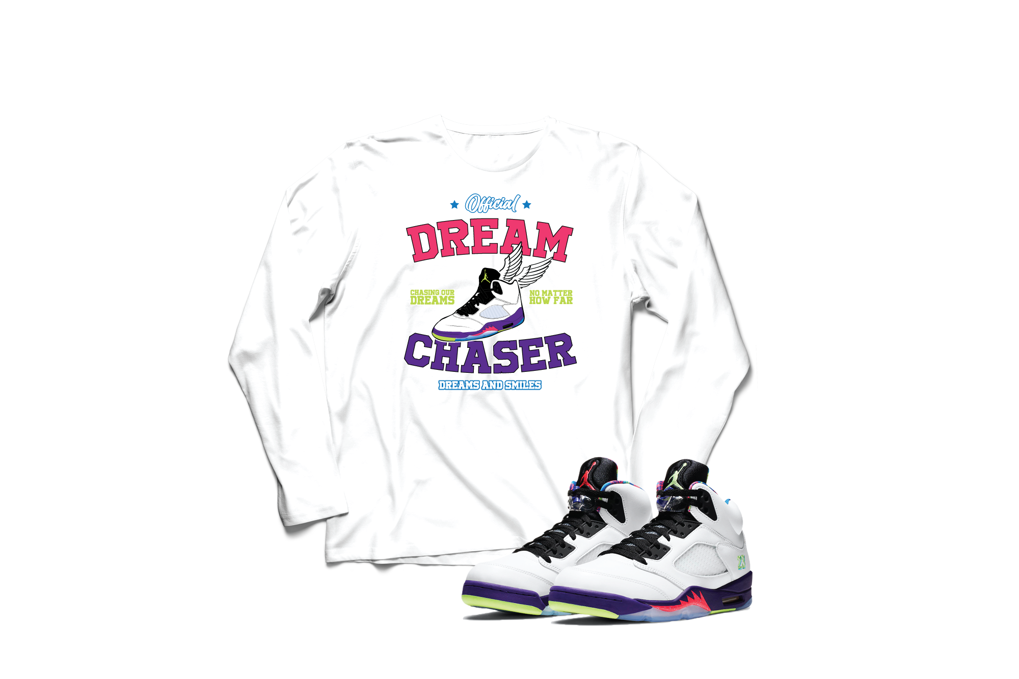 'Official Dream Chaser' in Ghost Green CW Comfort Long Sleeve