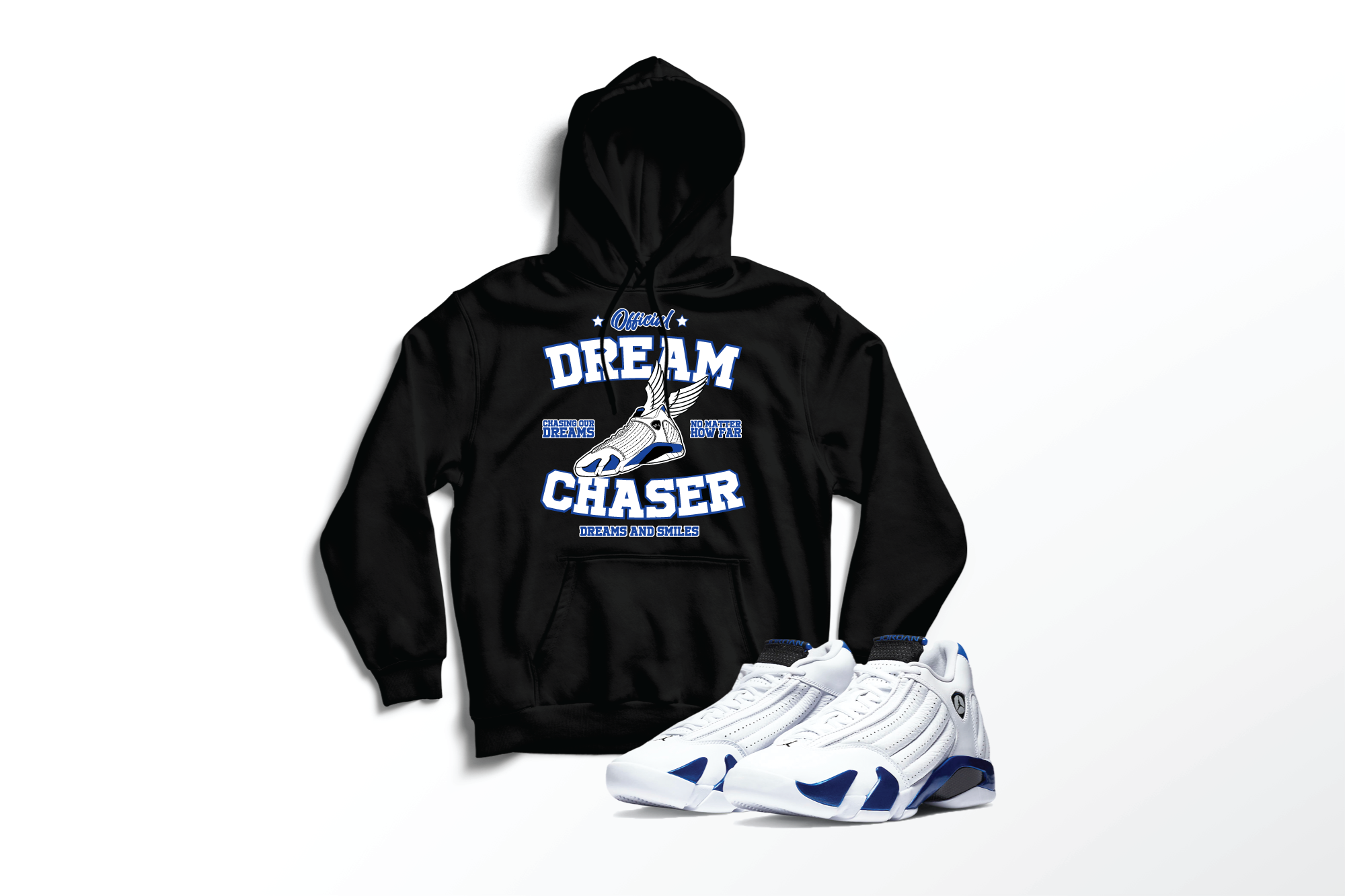 'Official Dream Chaser' Custom Graphic Hoodie To Match Air Jordan 14 Hyper Royal