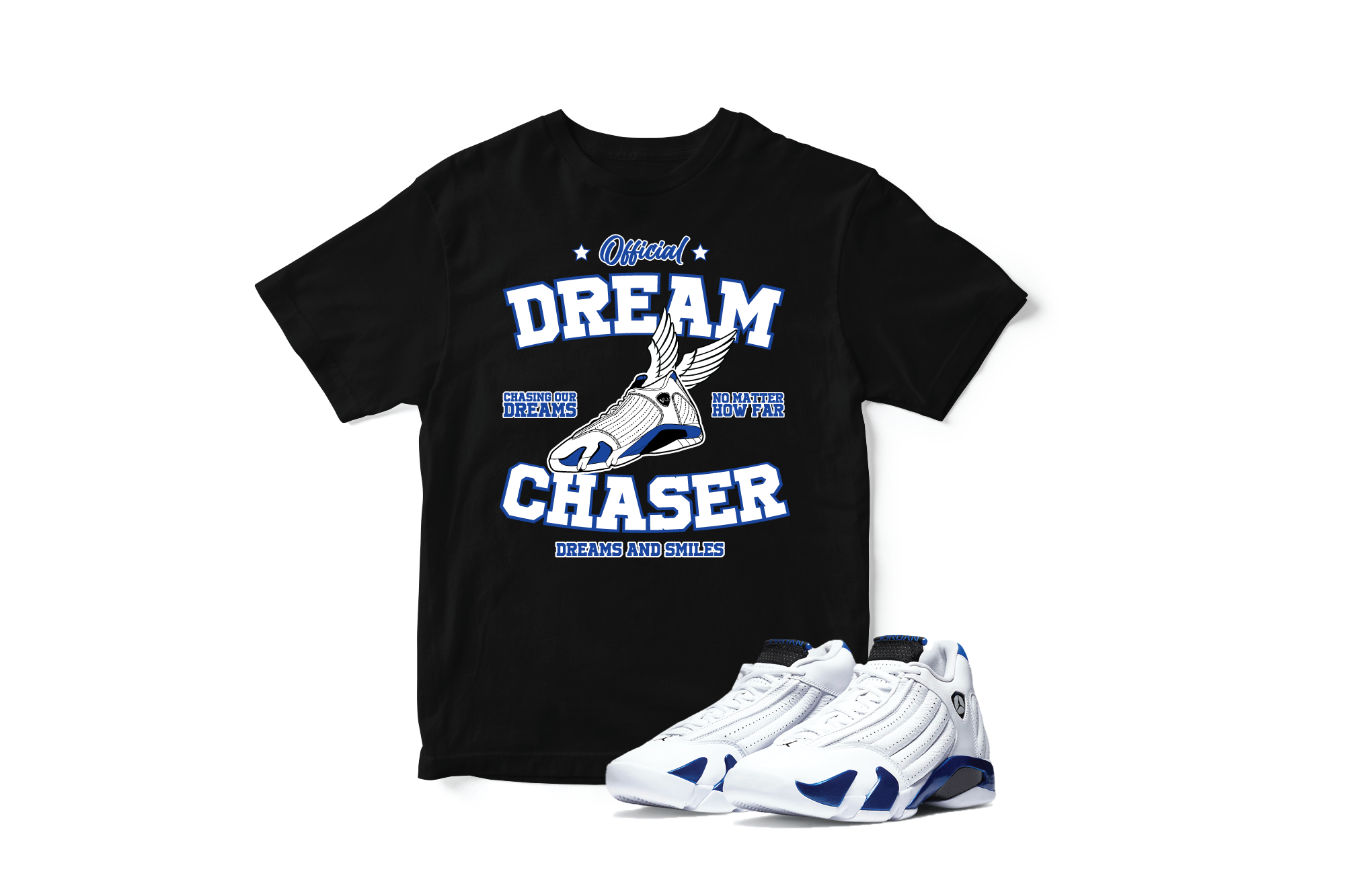 'Official Dream Chaser' Custom Graphic Short Sleeve T-Shirt To Match Air Jordan 14 Hyper Royal