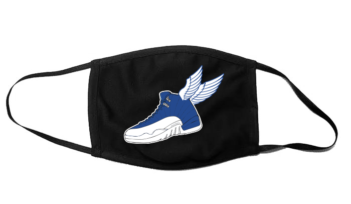 'Official Dream Chaser' Custom Graphic Face Mask To Match Air Jordan 12 Indigo