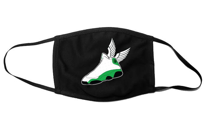 'Official Dream Chaser' Custom Graphic Face Mask To Match Air Jordan 13 Lucky Green