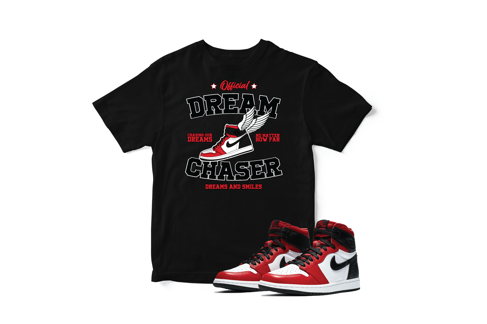 'Official Dream Chaser' in Satin Snake CW Short Sleeve Tee