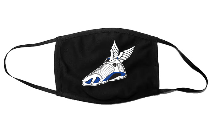 'Official Dream Chaser' Custom Graphic Face Mask To Match Air Jordan 14 Hyper Royal