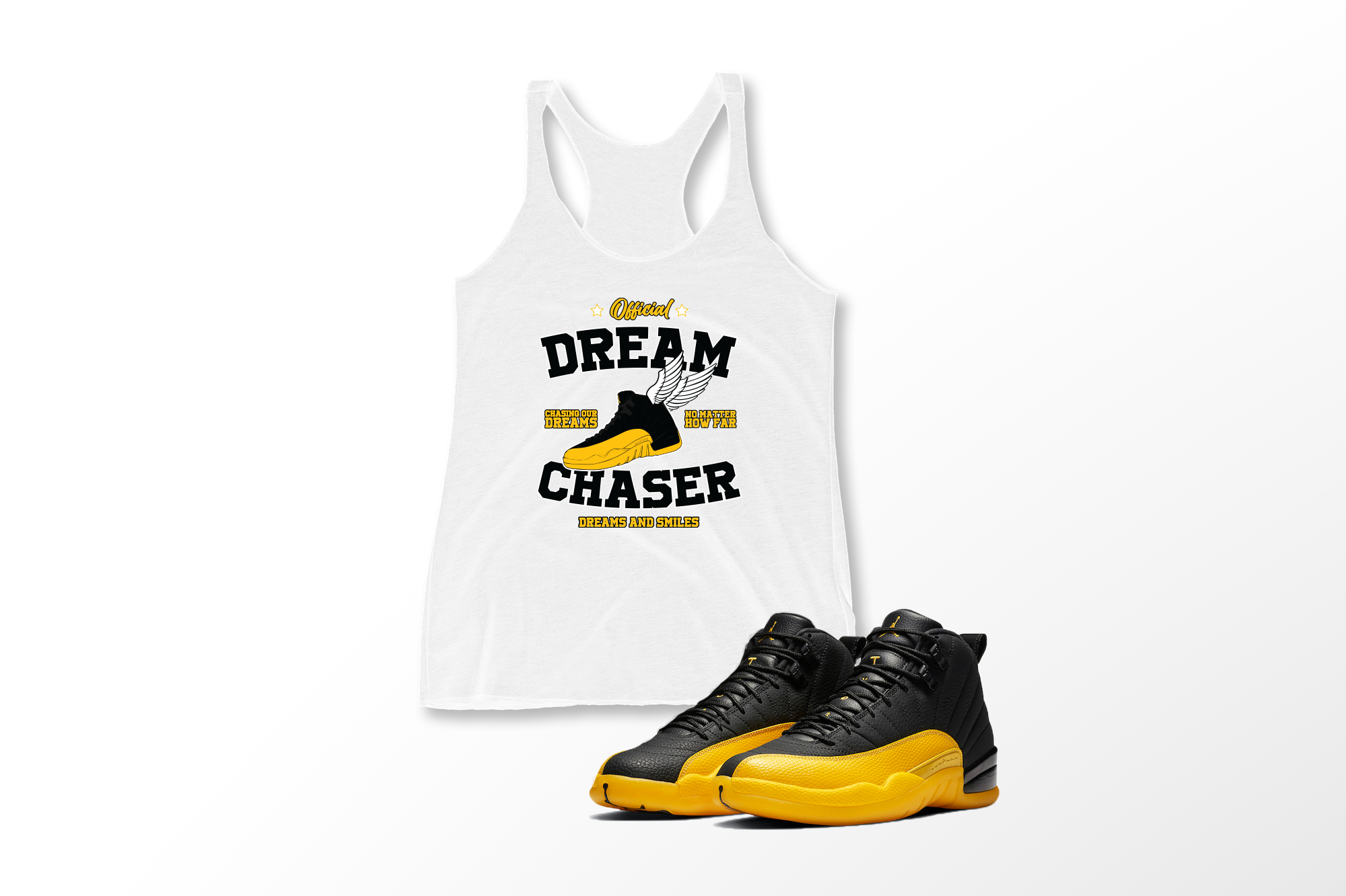 'Official Dream Chaser' in University Gold CW Women's Racerback Tank