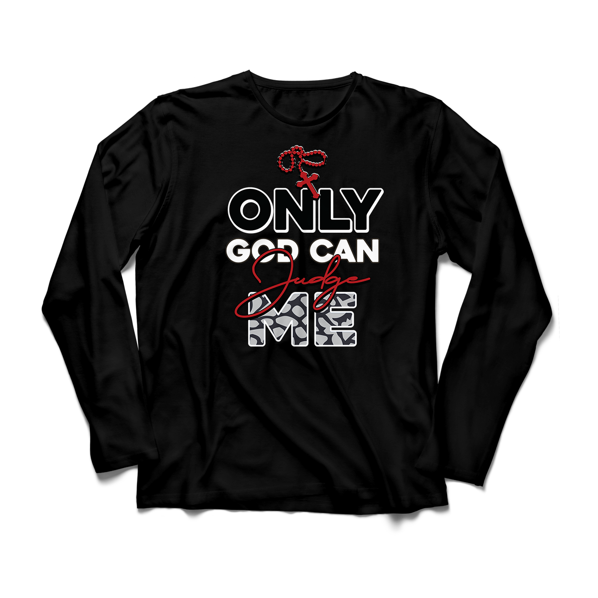 'Only God Can Judge Me' in Red Cement CW Men's Comfort Long Sleeve