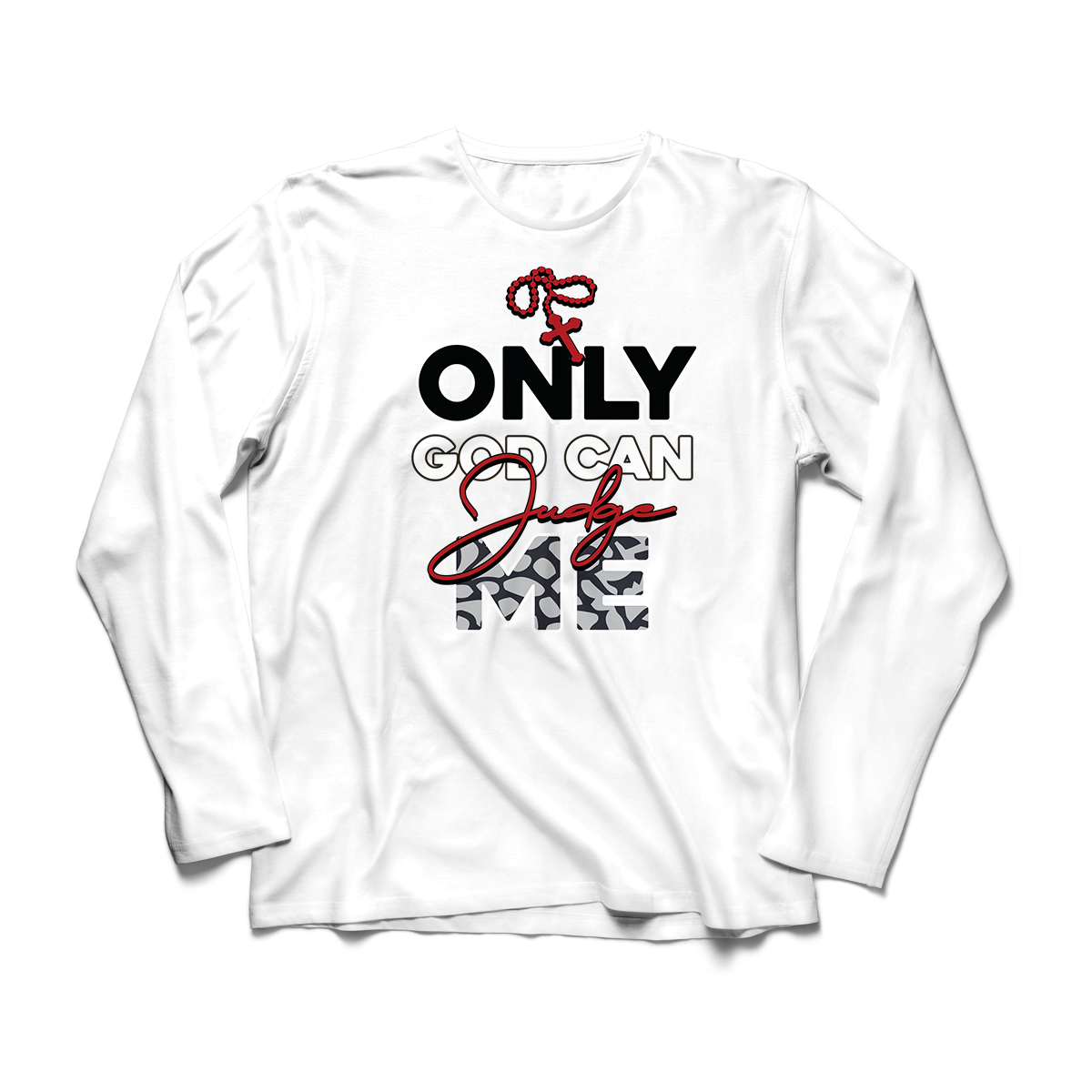 'Only God Can Judge Me' in Red Cement CW Men's Comfort Long Sleeve