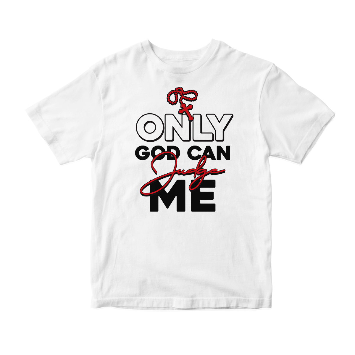 'Only God Can Judge Me' in Gym Red CW Unisex Short Sleeve Tee