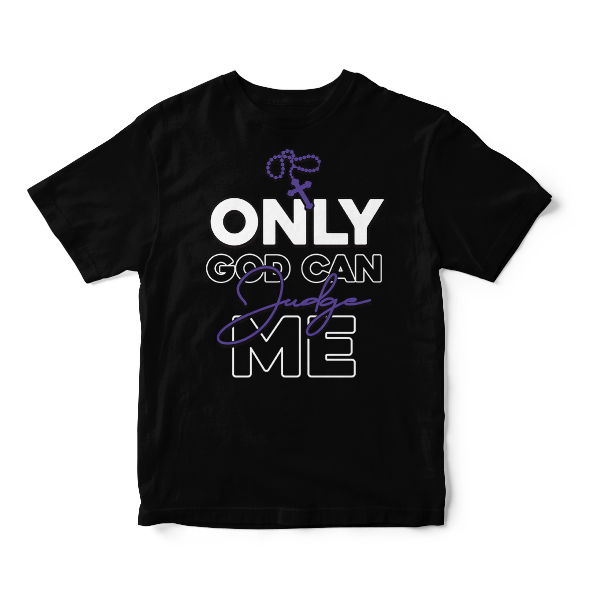 Only God Can Judge Me in Purple Short Sleeve Tee