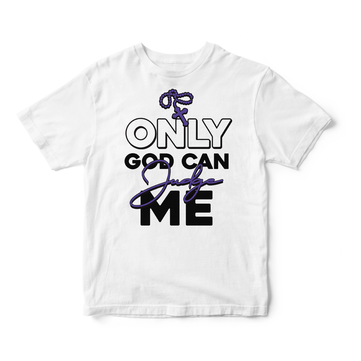 Only God Can Judge Me in Purple Short Sleeve Tee
