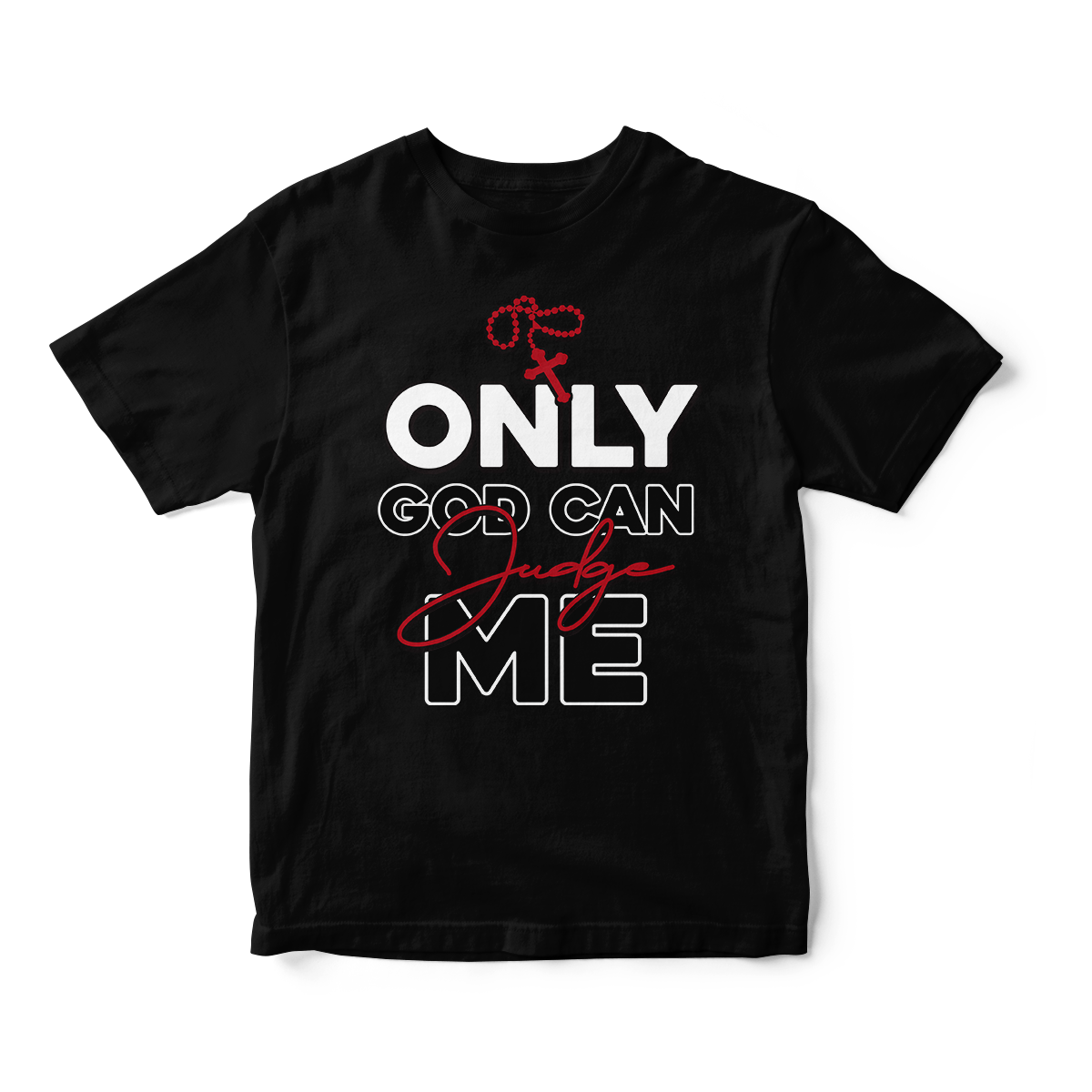 Only God Can Judge Me in Red Short Sleeve Tee