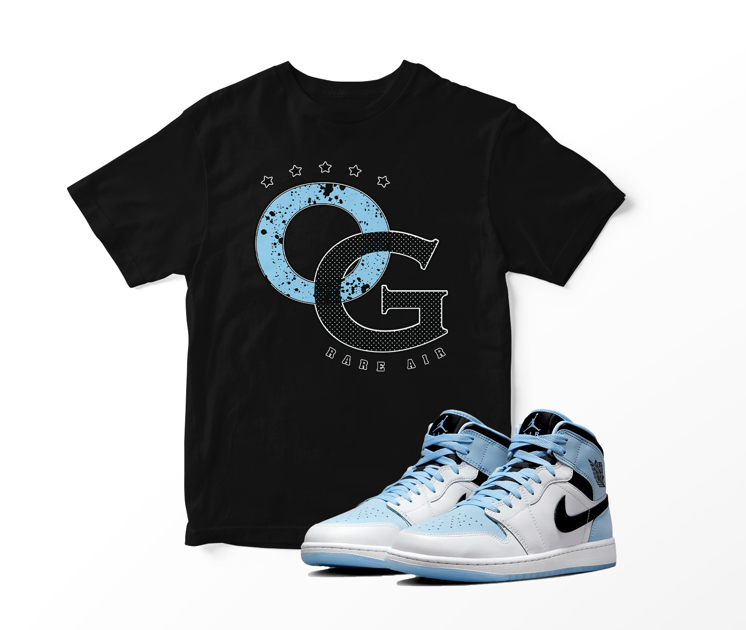'OG Rare Air' Custom Graphic Short Sleeve T-Shirt To Match Air Jordan 1 White Ice