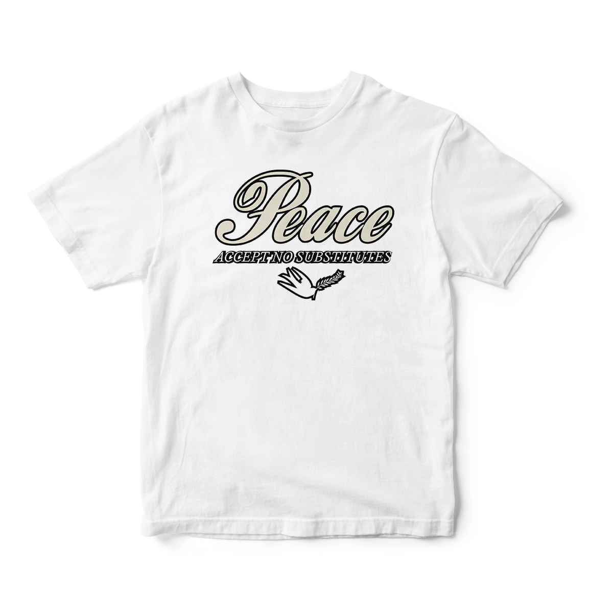 Peace No Subs in Tan Short Sleeve Tee