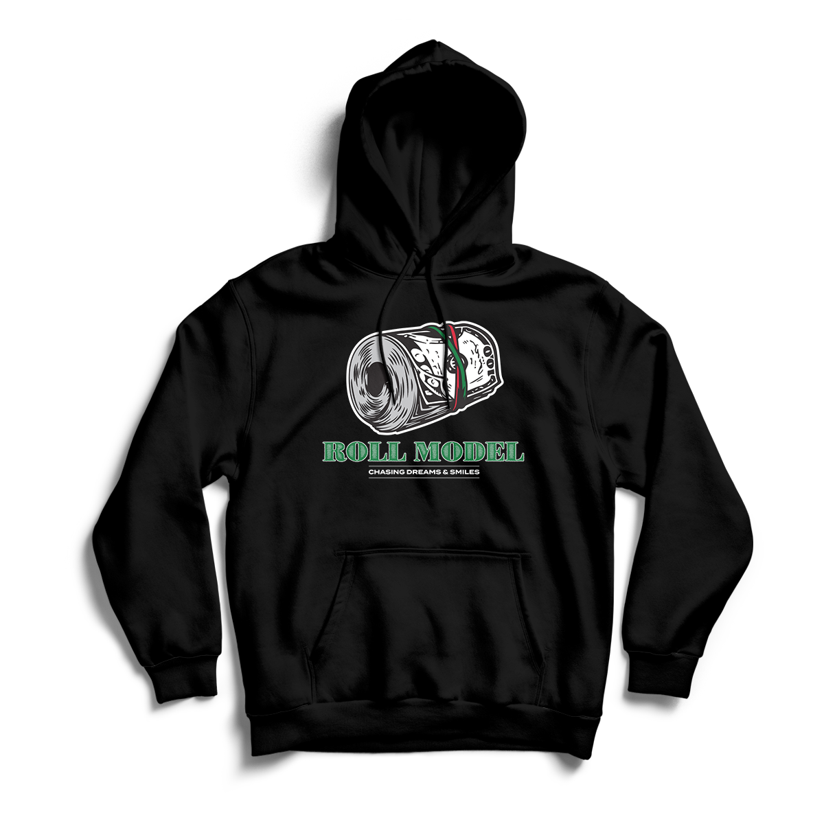 'Roll Model' in Pine Green CW Unisex Pullover Hoodie