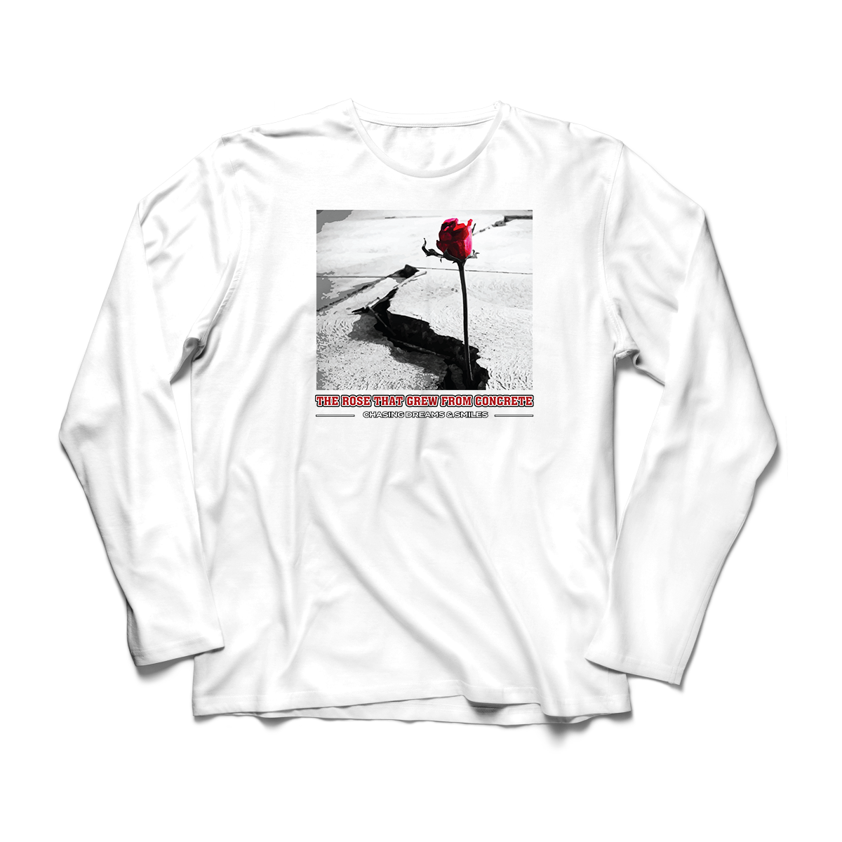 'Rose From Concrete' in Red Cement CW Men's Comfort Long Sleeve
