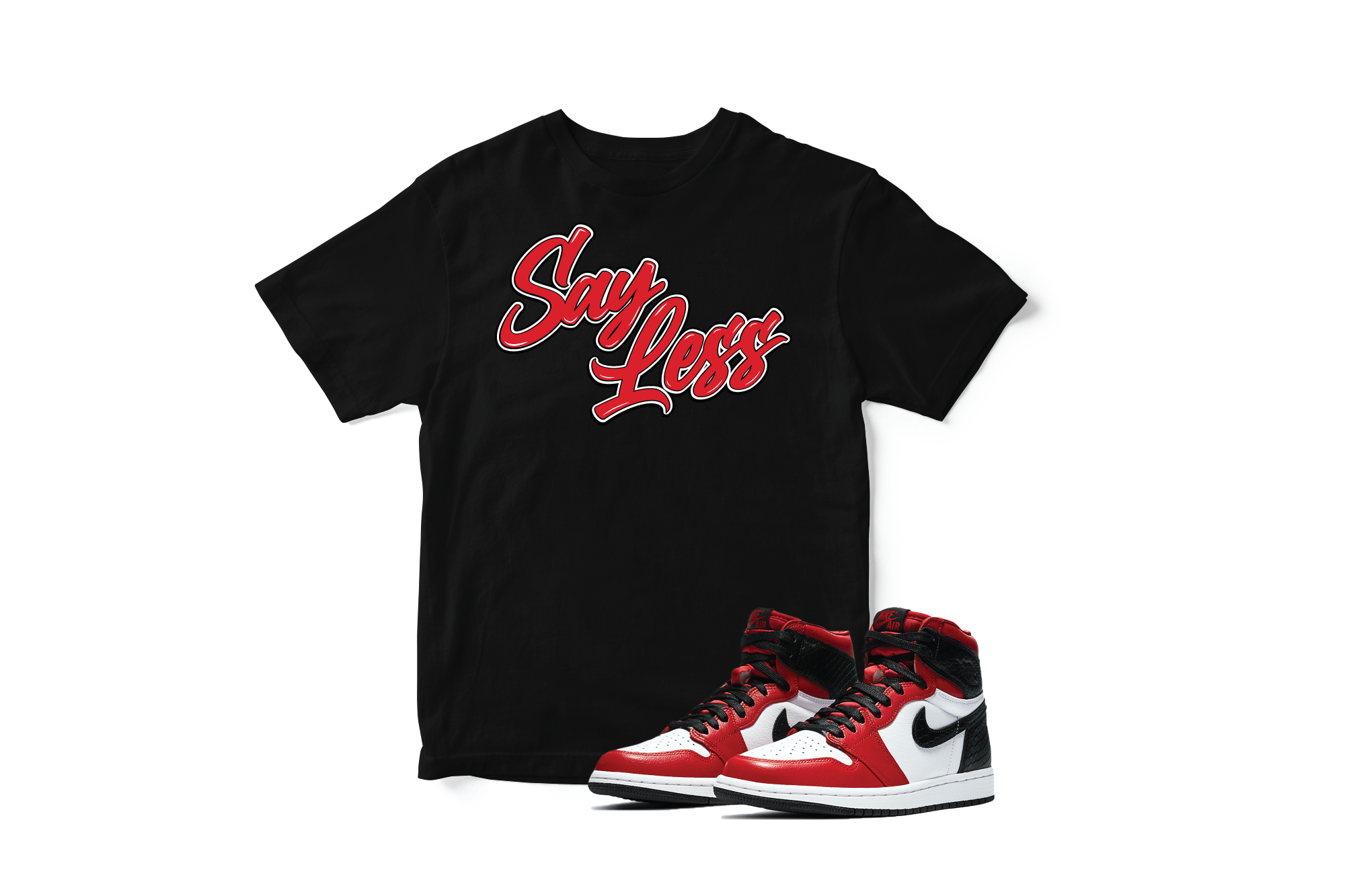 'Say Less' in Satin Snake CW Short Sleeve Tee