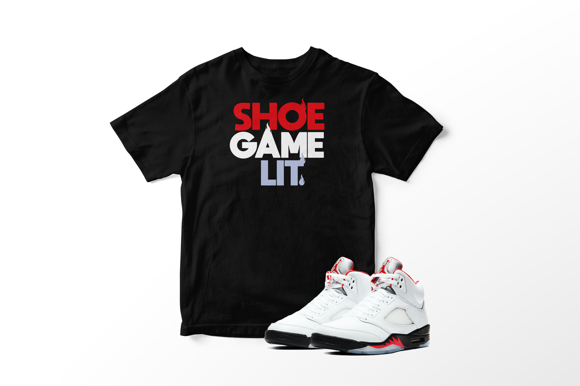 'Shoe Game Lit' in Fire Red CW Short Sleeve Tee