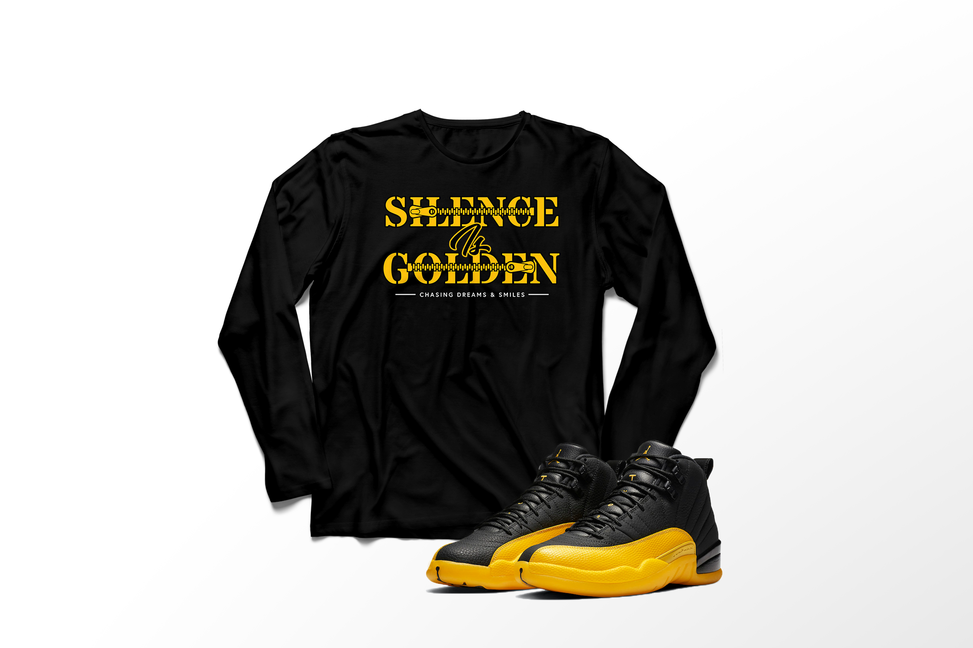 'Silence Is Golden' in University Gold CW Men's Comfort Long Sleeve