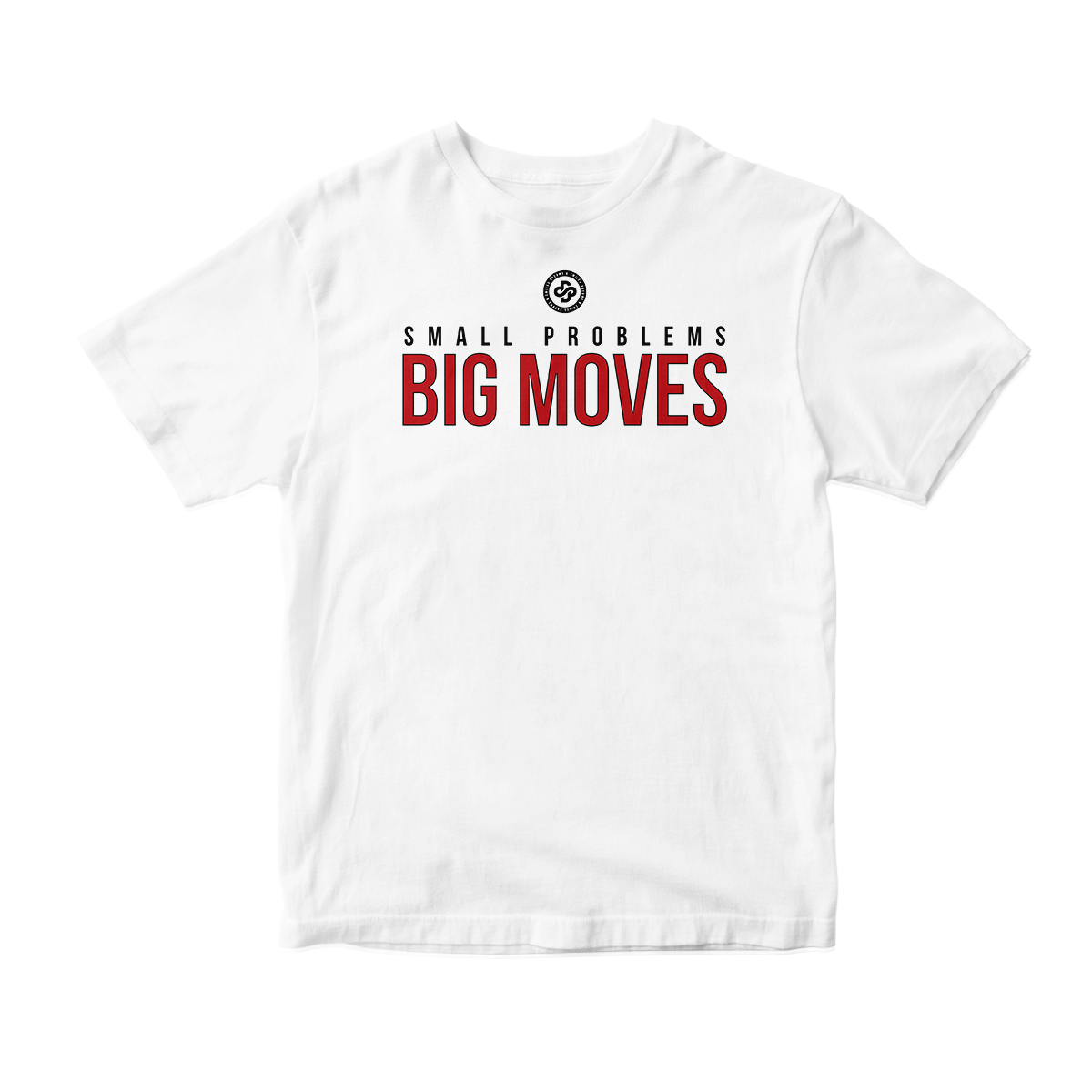 'Small Problems, Big Moves' in Red Cement CW Short Sleeve Tee