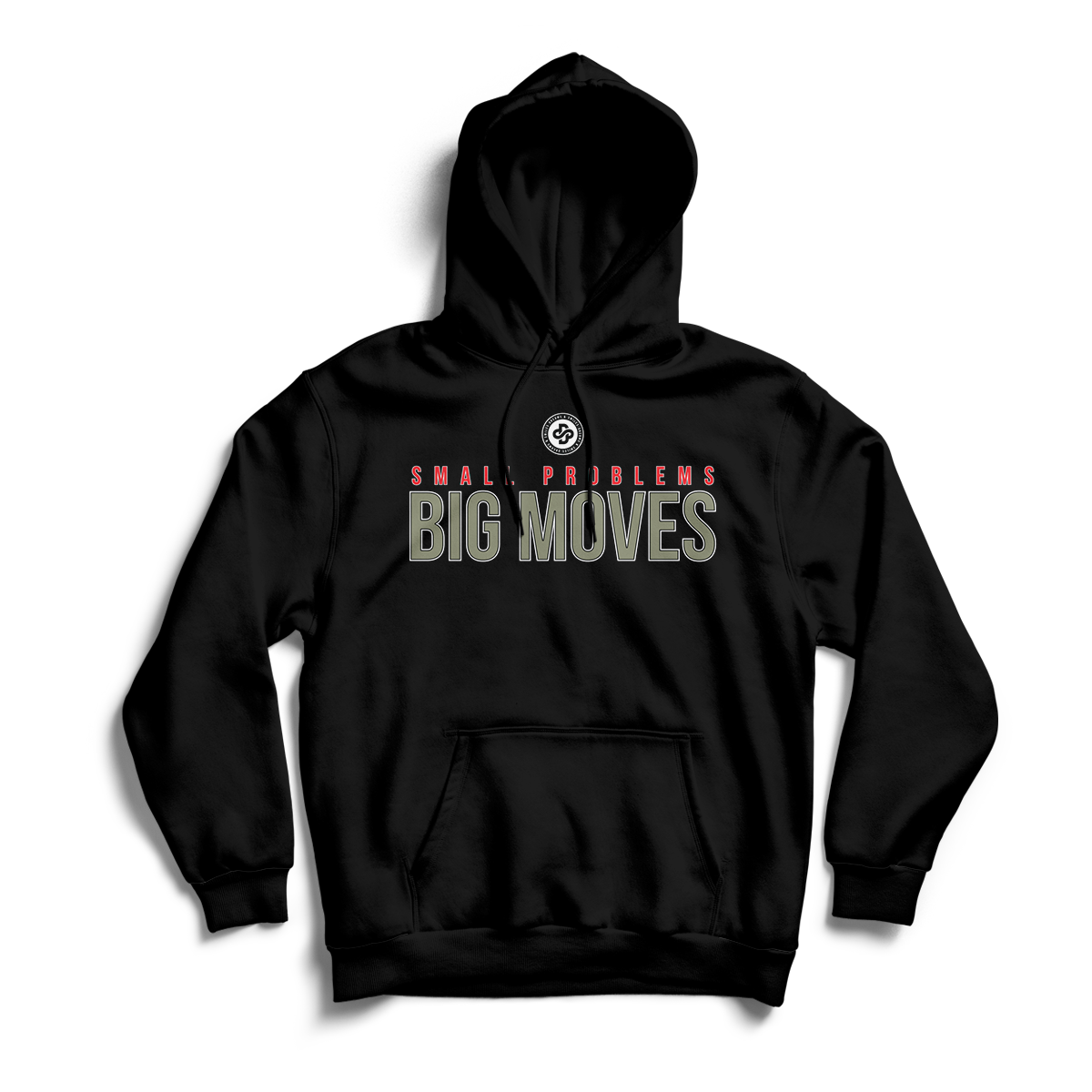'Small Problems Big Moves' in Medium Olive CW Unisex Pullover Hoodie