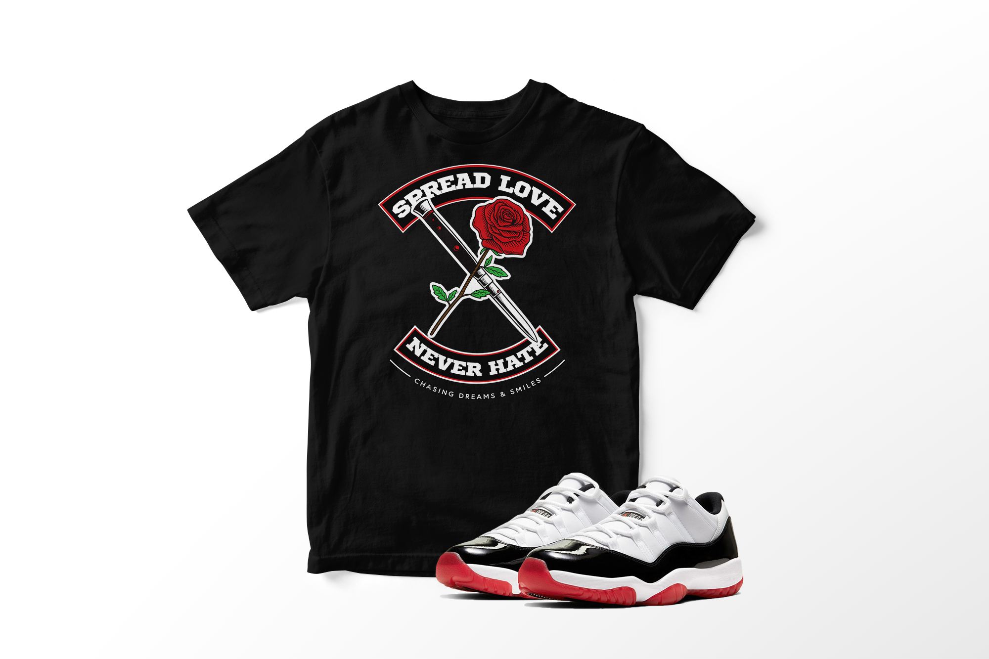 'Spread Love, Never Hate' in Concord Bred CW Short Sleeve Tee