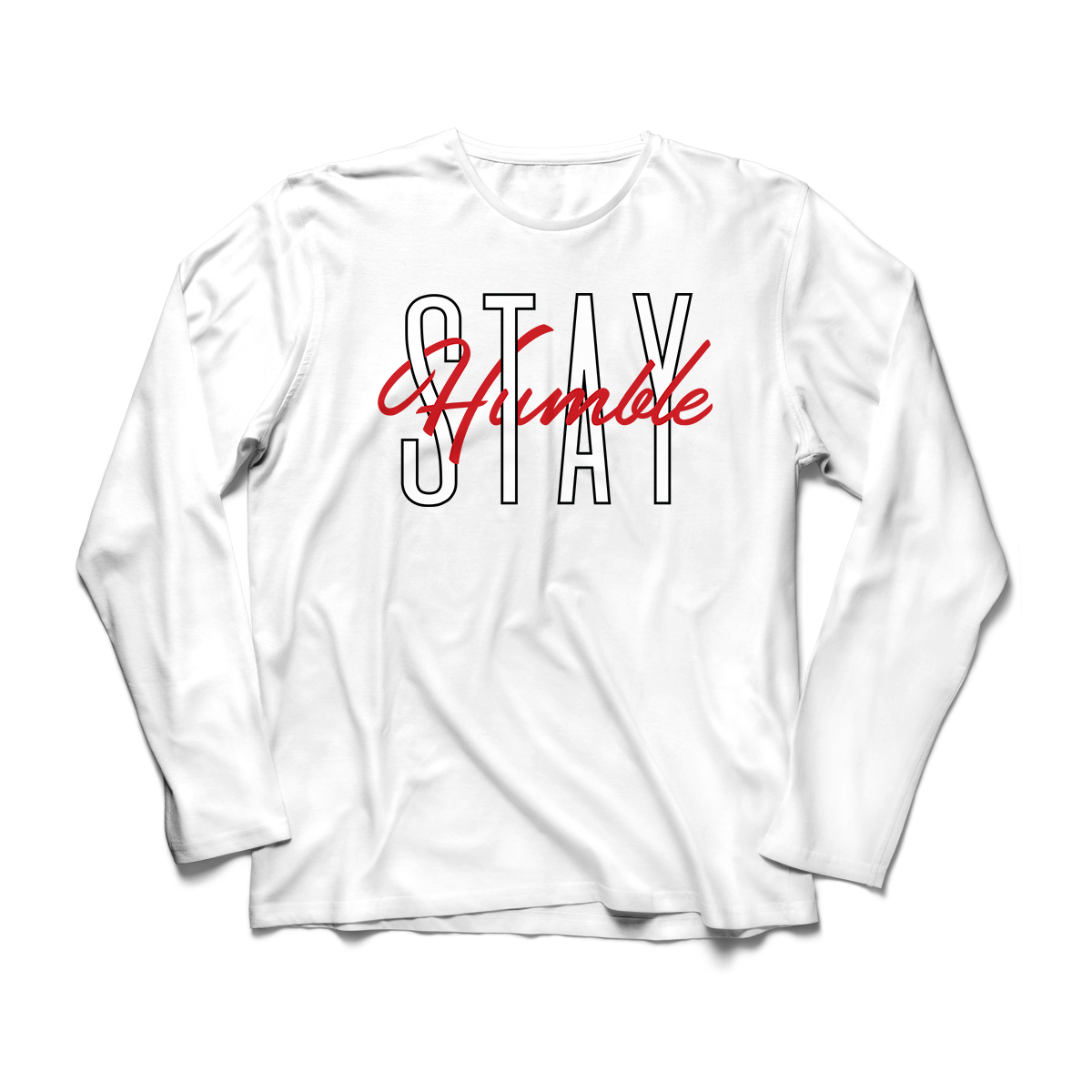 'Stay Humble' in Gym Red CW Men's Comfort Long Sleeve