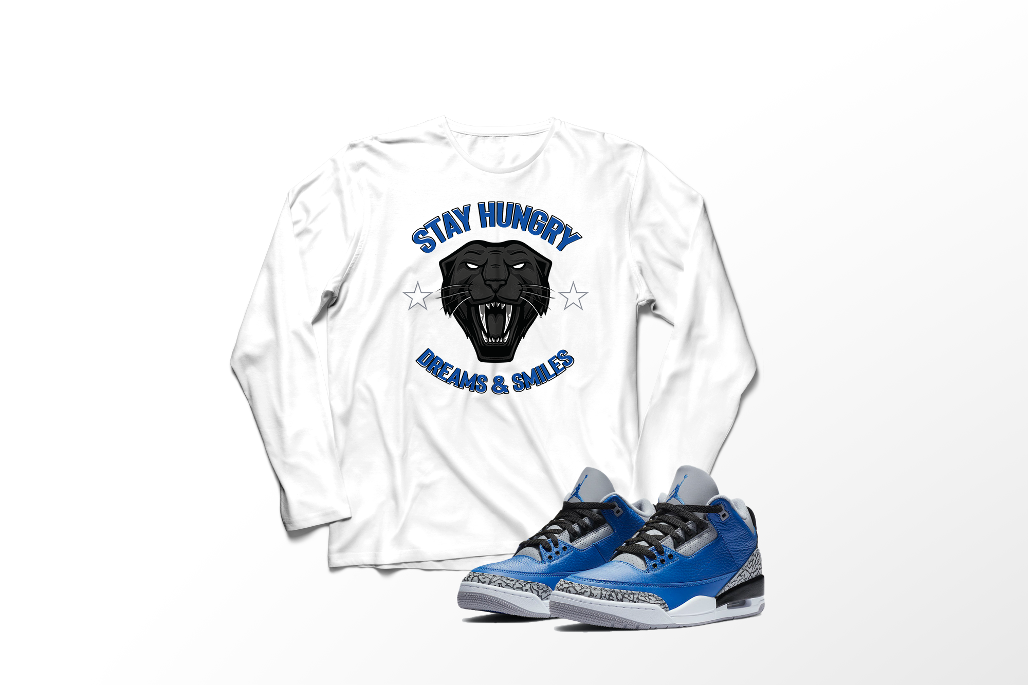 'Stay Hungry' in Royal CW Men's Comfort Long Sleeve