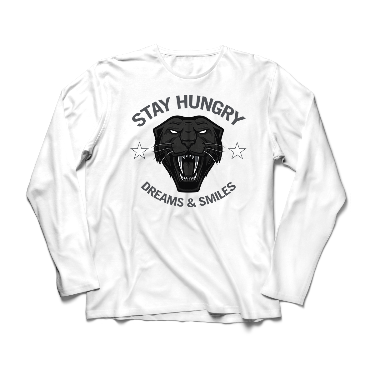 'Stay Hungry' in Black Cat CW Men's Comfort Long Sleeve