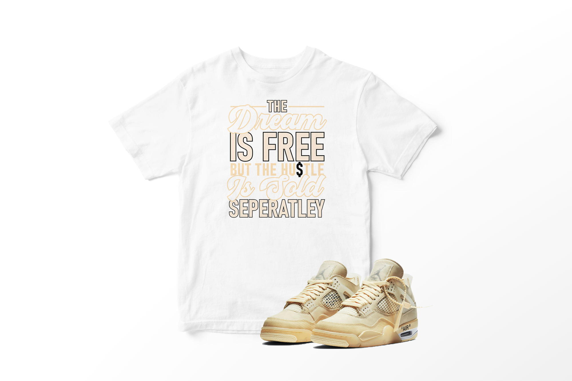 'The Dream Is Free' in Sail CW Short Sleeve Tee