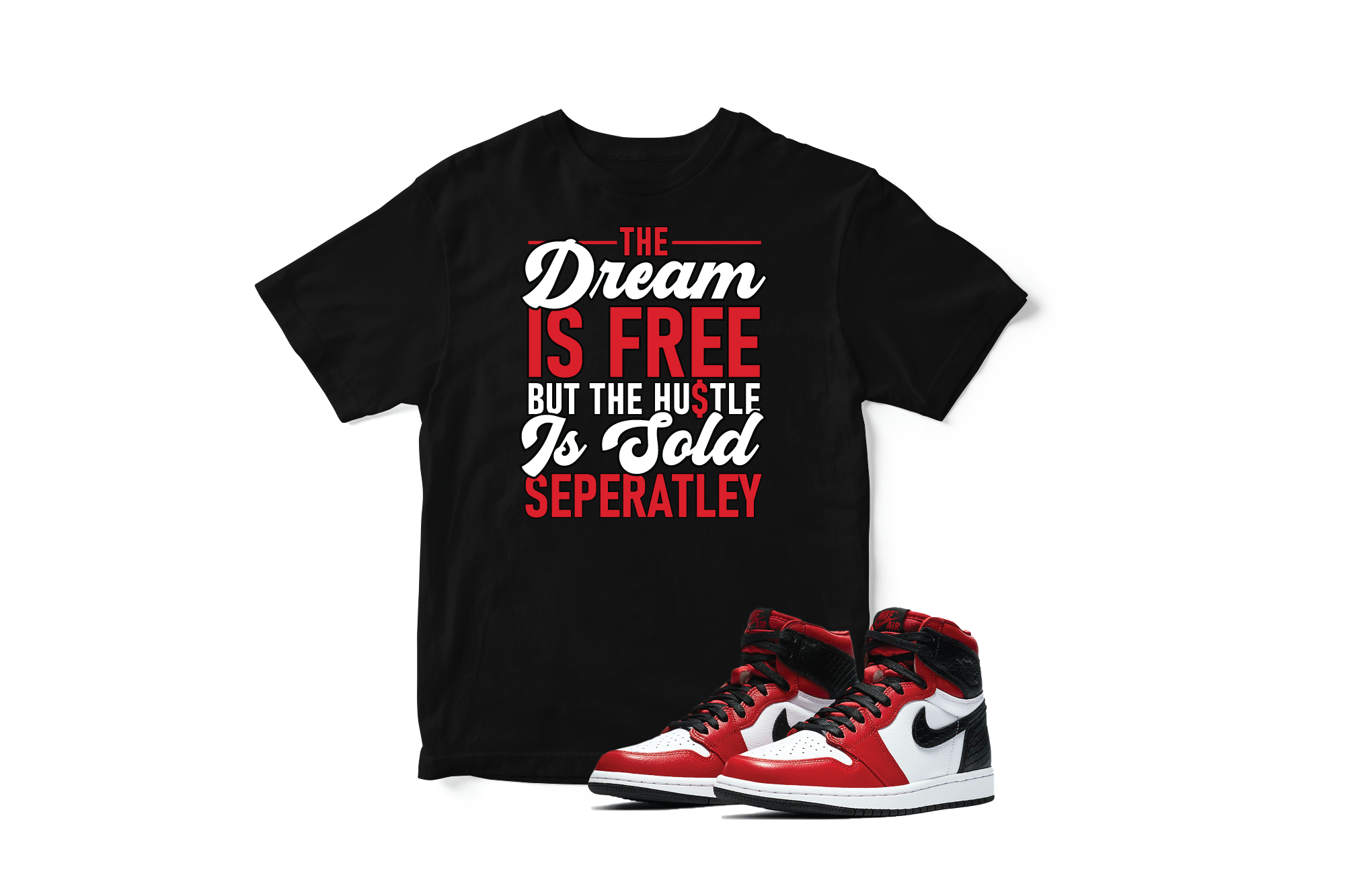 'The Dream Is Free' in Satin Snake CW Short Sleeve Tee