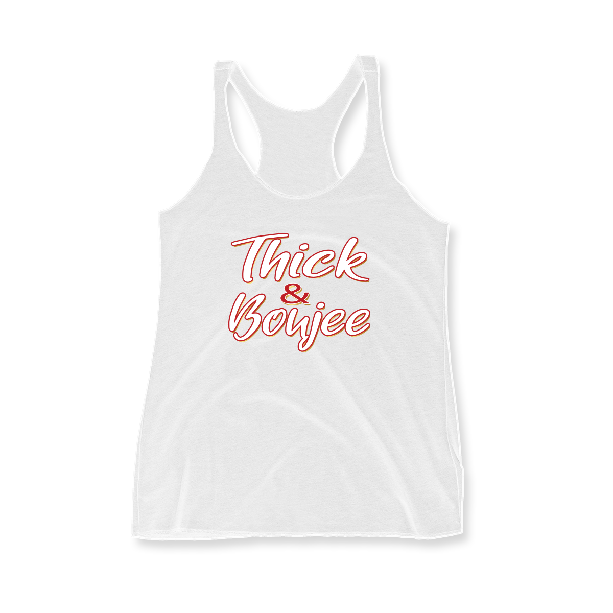 'Thick And Boujee' in FIBA CW Women's Racerback Tank