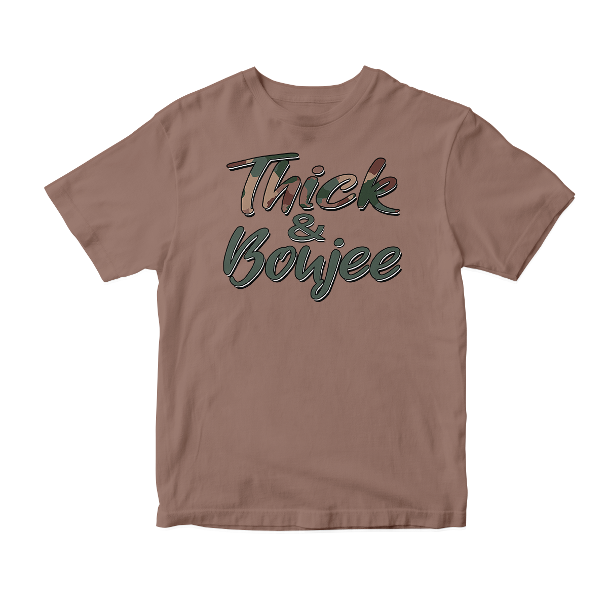 'Thick & Boujee' in Woodland CW Short Sleeve Tee