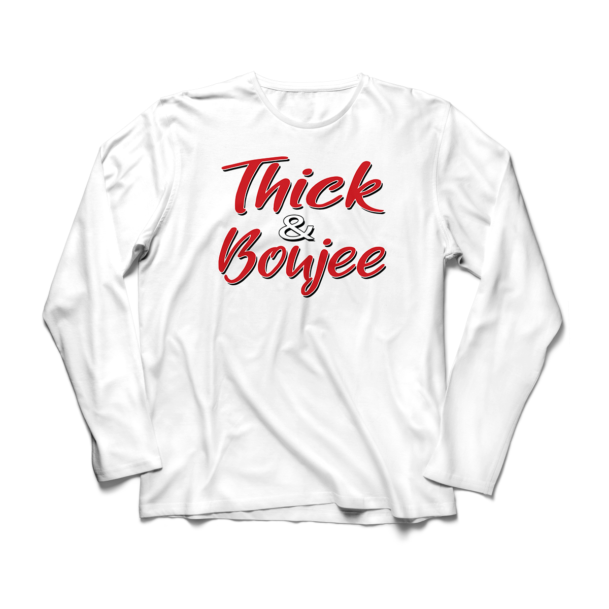 'Thick & Boujee' in Gym Red CW Men's Comfort Long Sleeve