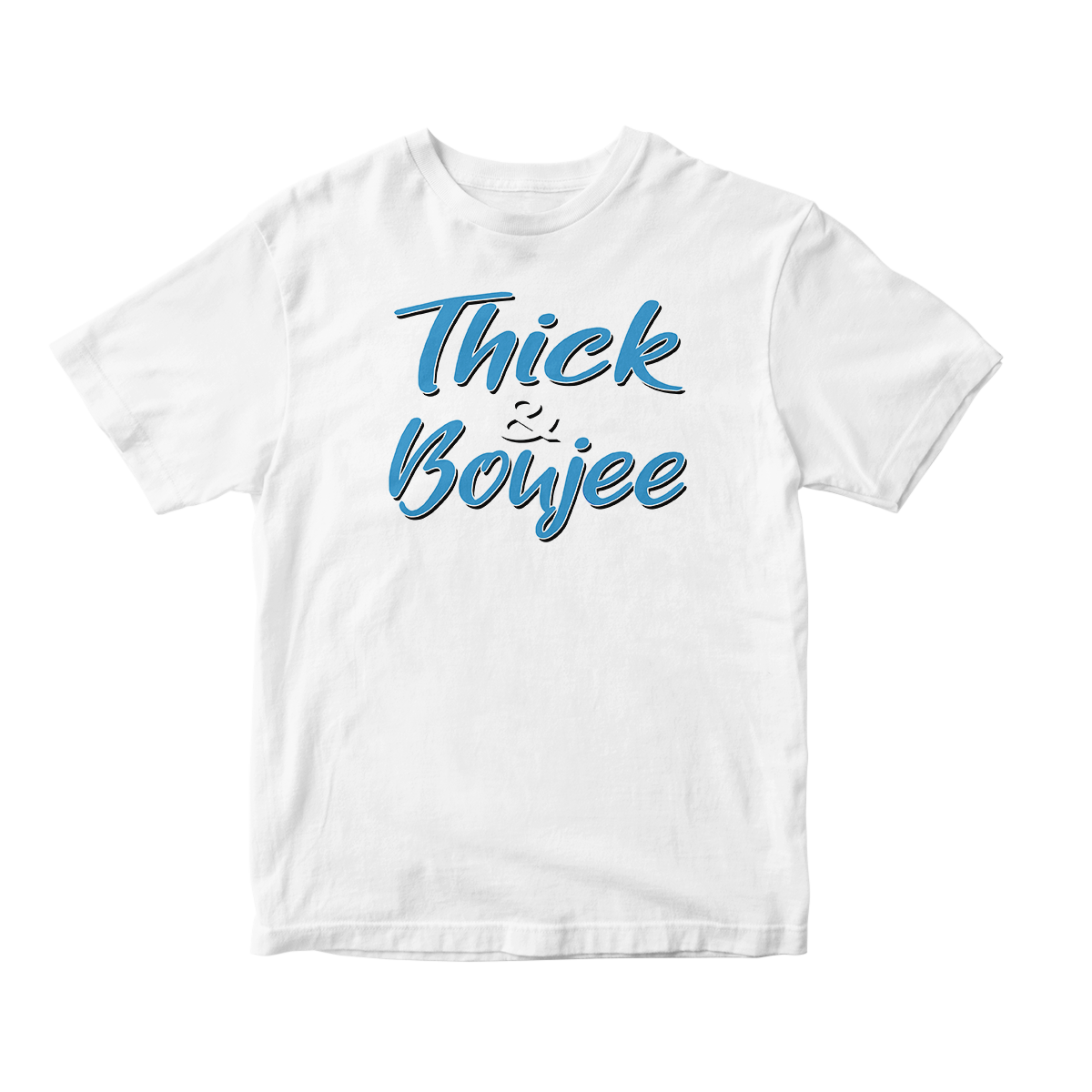 'Thick And Boujee' in Powder Blue CW Short Sleeve Tee